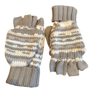 RACHEL RACHEL ROY gloves NWOT FINGERLESS GLOVES/MITTENS  GRAY AND WHITE